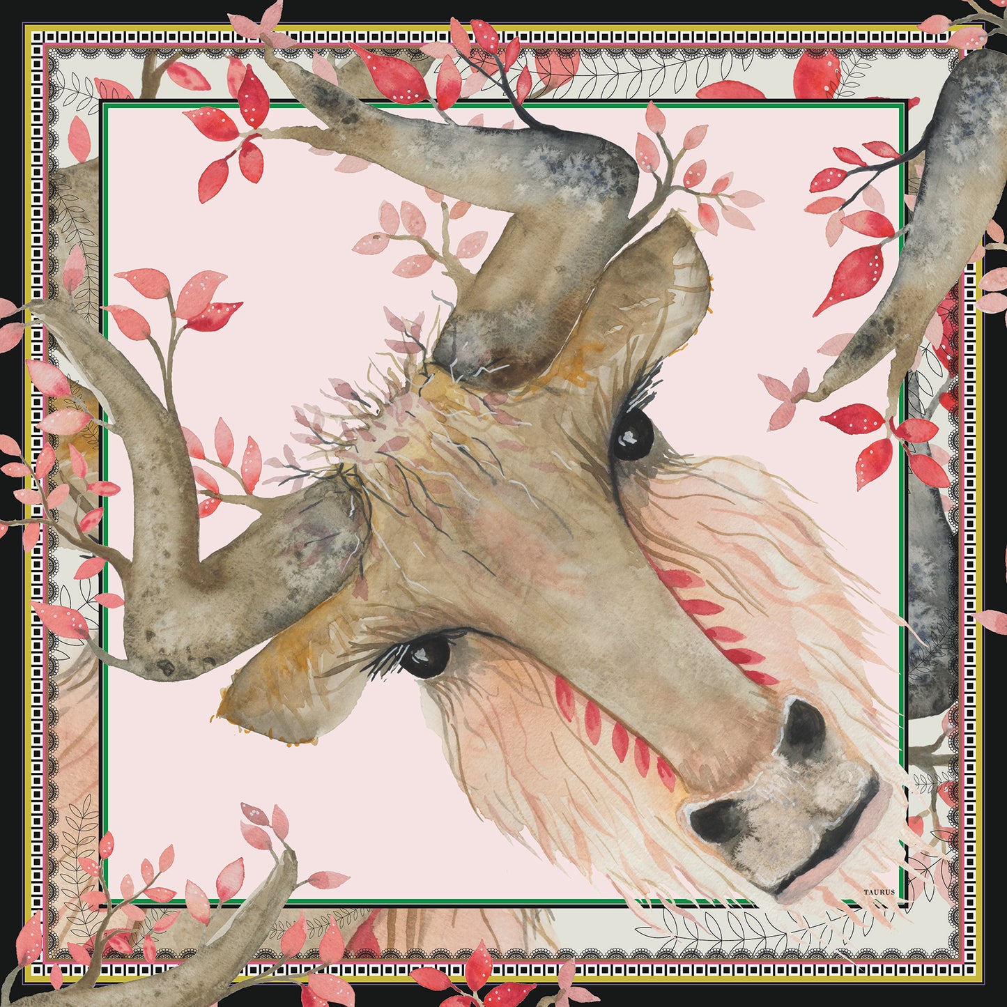 Taurus zodiac sign Silk scarf // ZERO WASTE